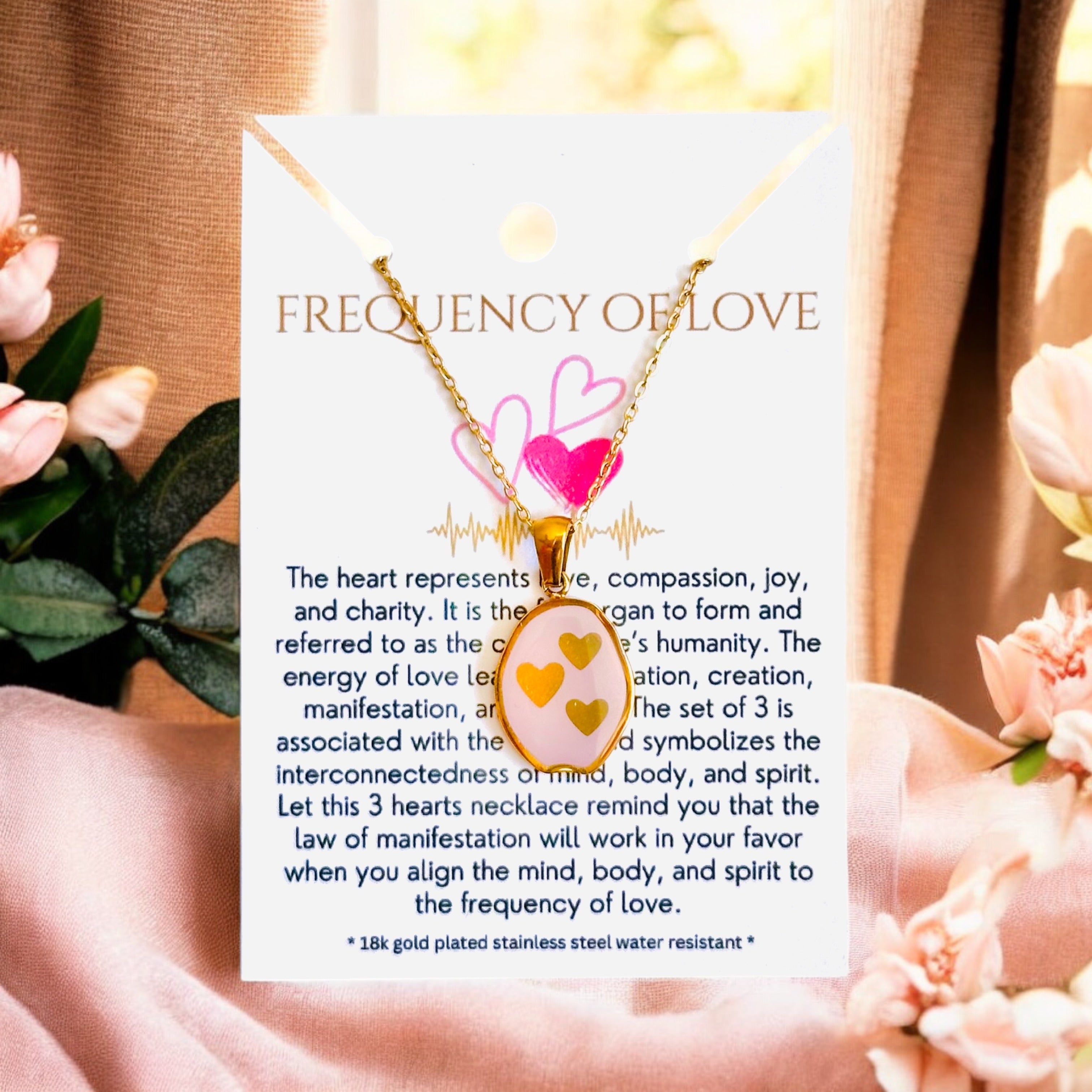 Frequency of Love - 18K Gold Plated, Waterproof Necklace-0