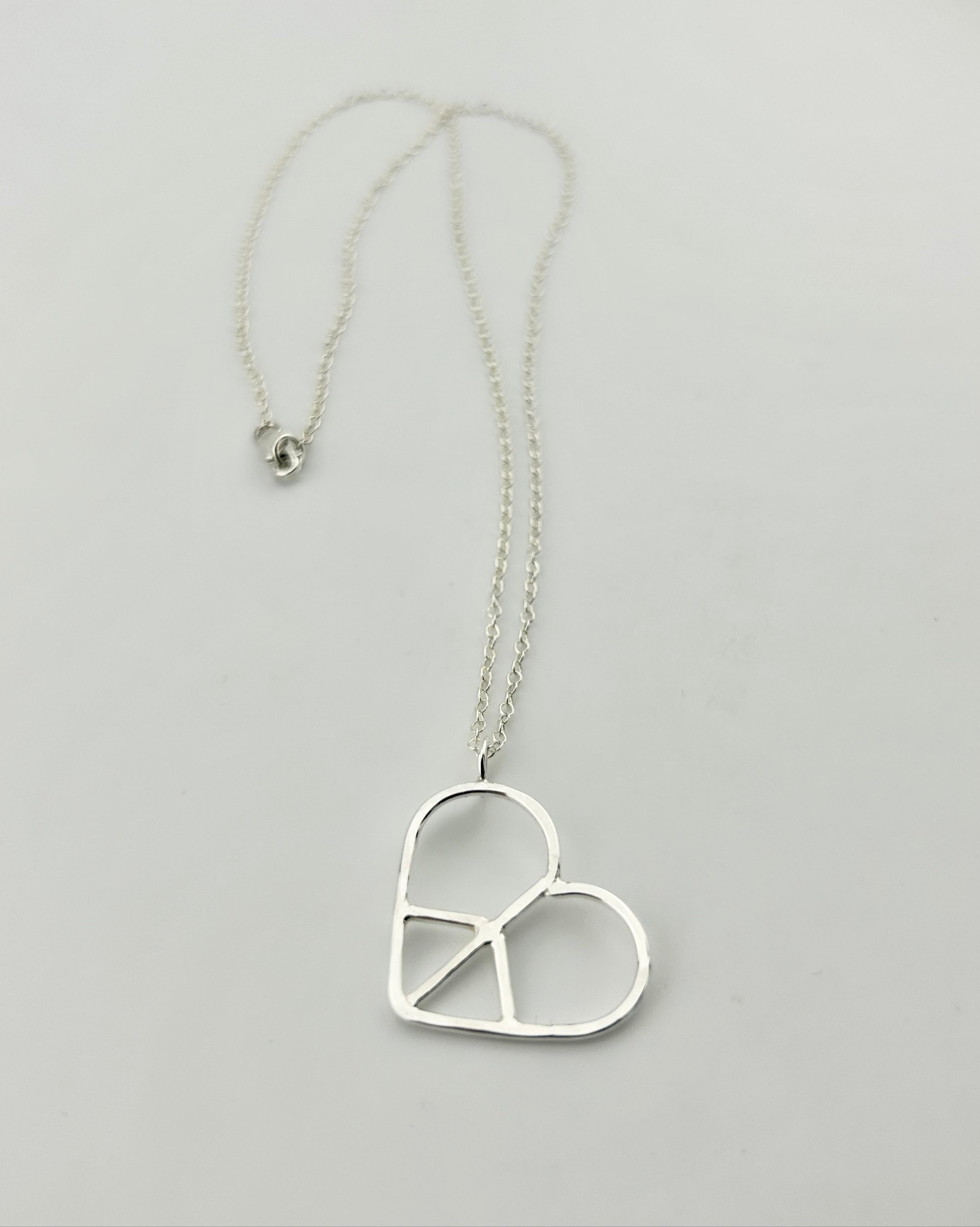 Heart Shaped Peace Sign Necklace-0