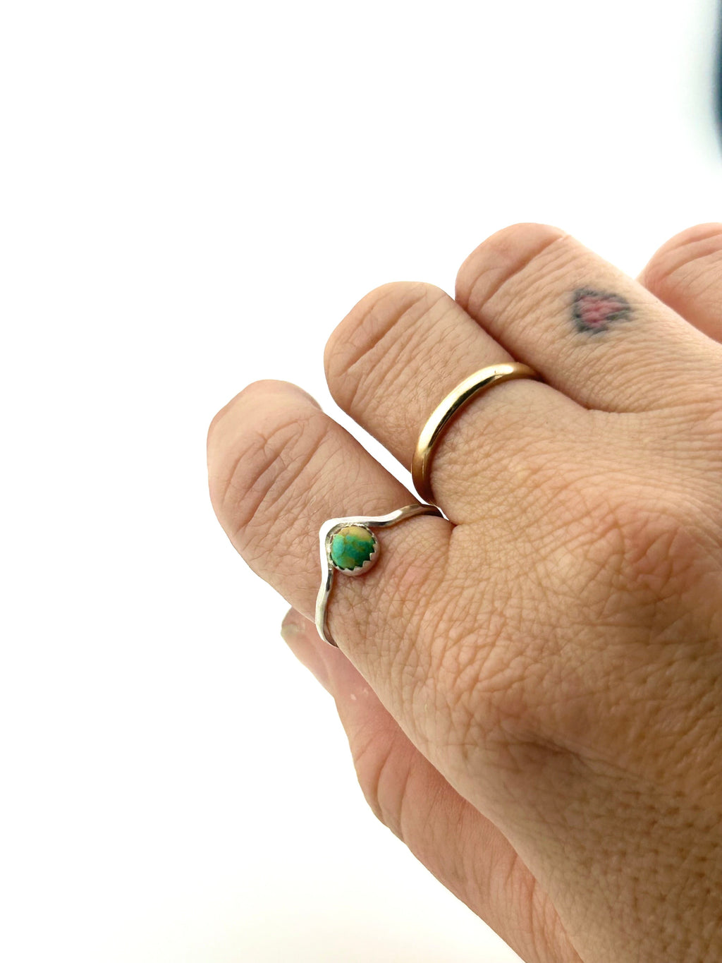 Turquoise Chevron Stacking Ring-1