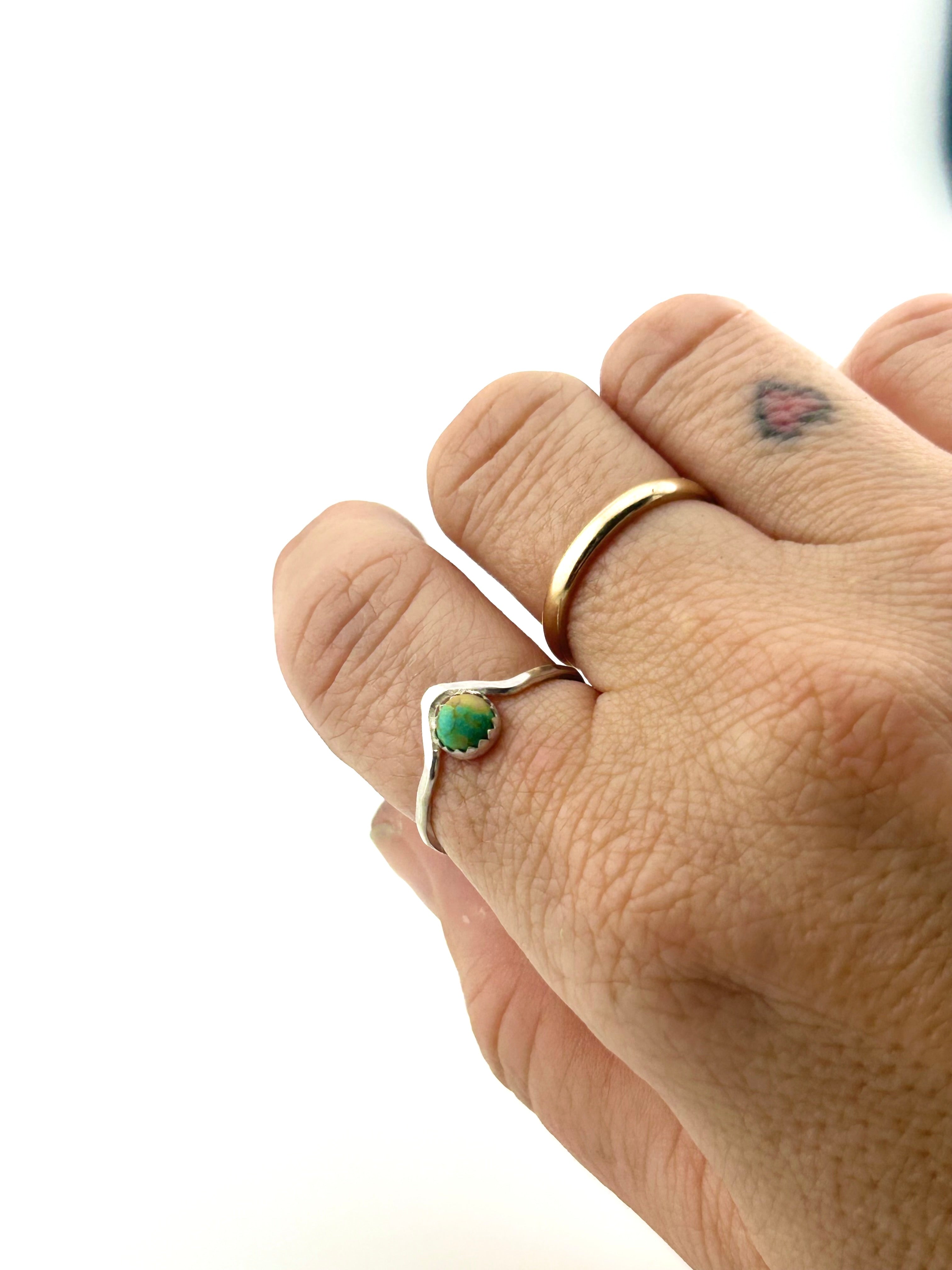 Turquoise Chevron Stacking Ring-1