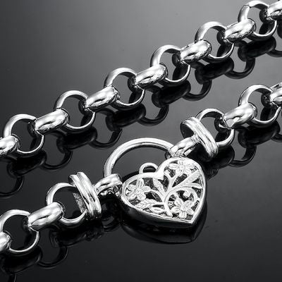 925 Sterling Silver Plated Belcher Chain Necklace with a Filigree Locket - USA Made-2