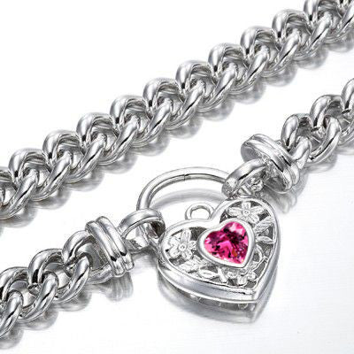 925 Sterling Silver Plated Euro Chain Necklace with a Pink Filigree Locket - USA Made-1