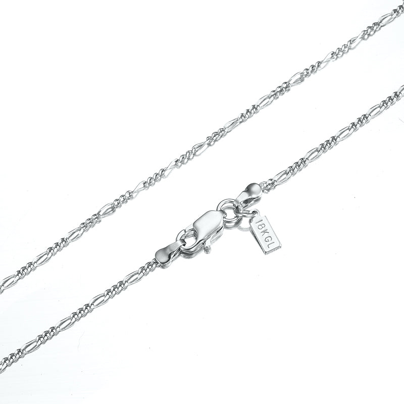 925 Sterling Silver Plated Fine Figaro Chain Necklace - USA Made