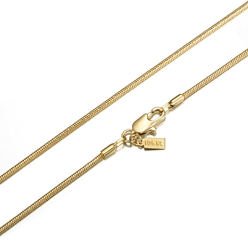 18ct Heavy Yellow Gold Plated Snake Chain Necklace - USA Made-1