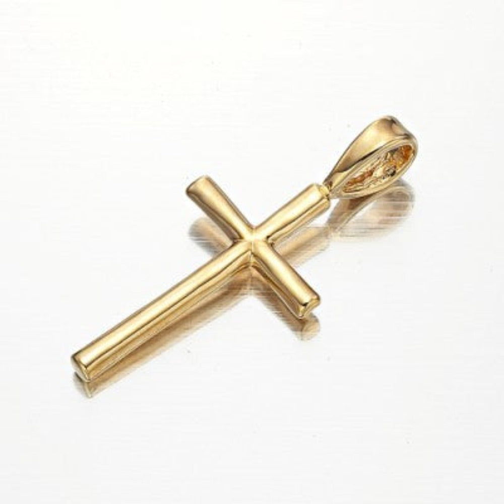 18ct Heavy Yellow Gold Plated Holy Cross Pendant - USA Made-0