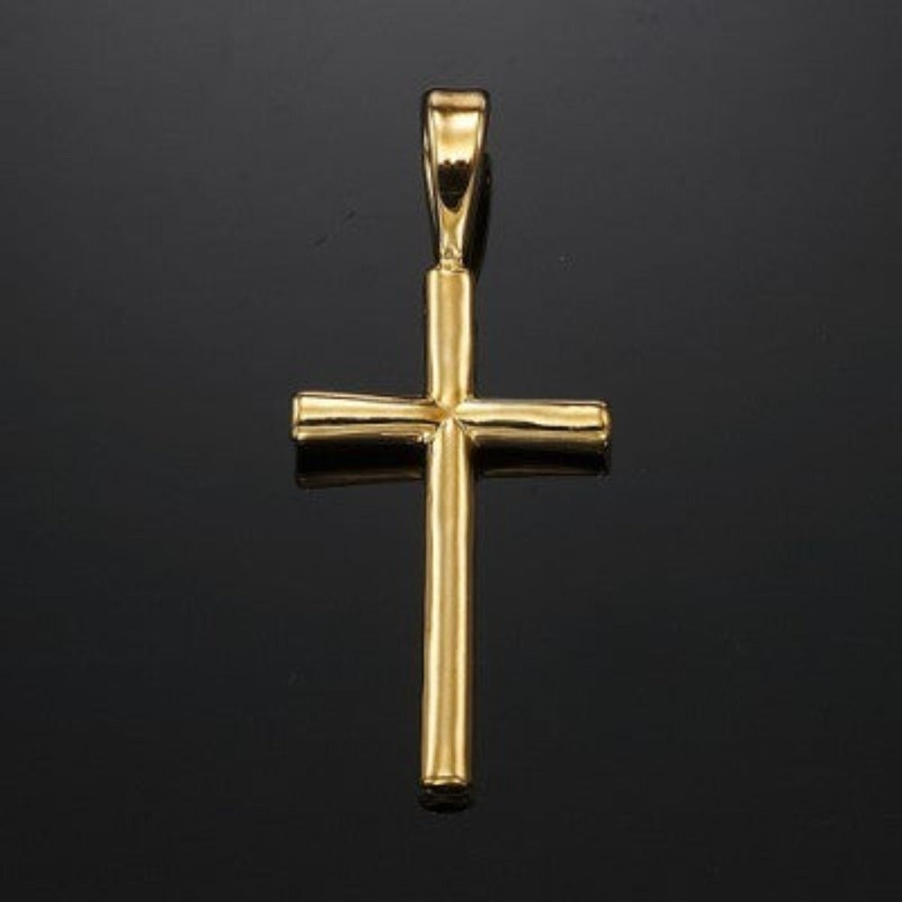 18ct Heavy Yellow Gold Plated Holy Cross Pendant - USA Made-2