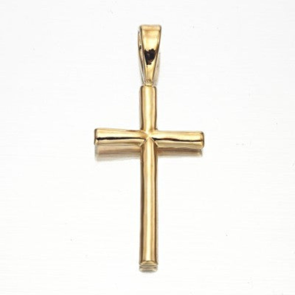 18ct Heavy Yellow Gold Plated Holy Cross Pendant - USA Made-3