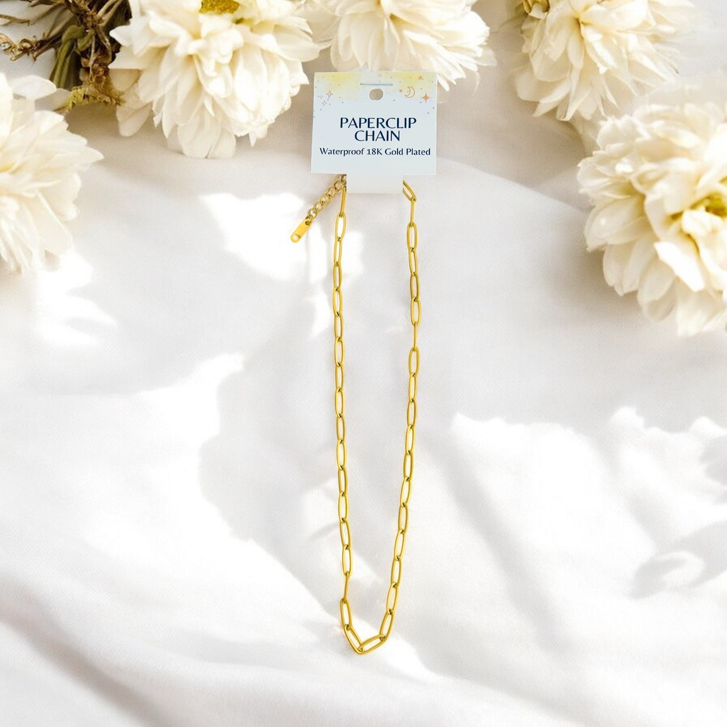 Paperclip Chain - 18K Gold Plated, Waterproof Necklace