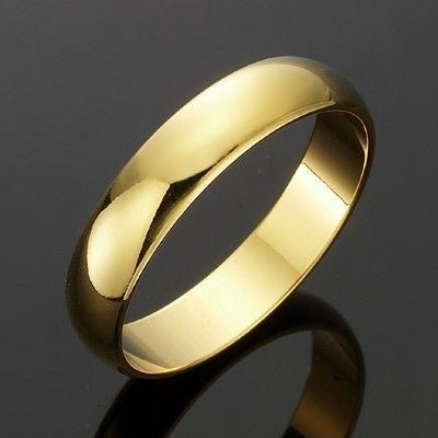 18ct Heavy Yellow Gold Plated Men's 5mm Band Ring - USA MADE-2