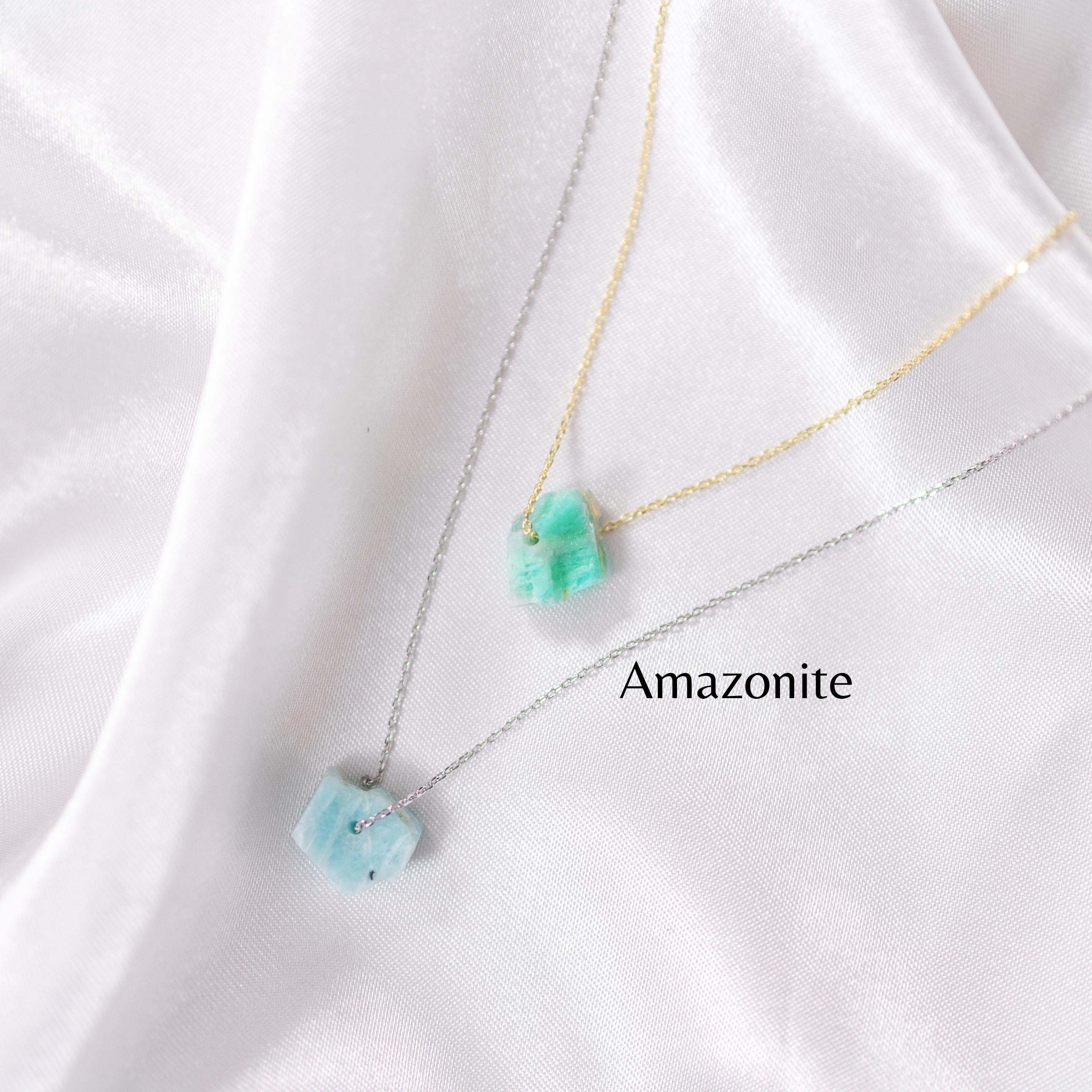Raw Crystal 14K Gold, Silver Birthstone Necklace-5