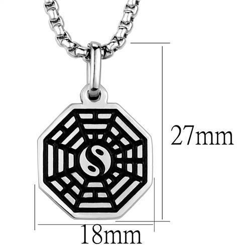 TK1981 - High polished (no plating) Stainless Steel Necklace with No Stone-1