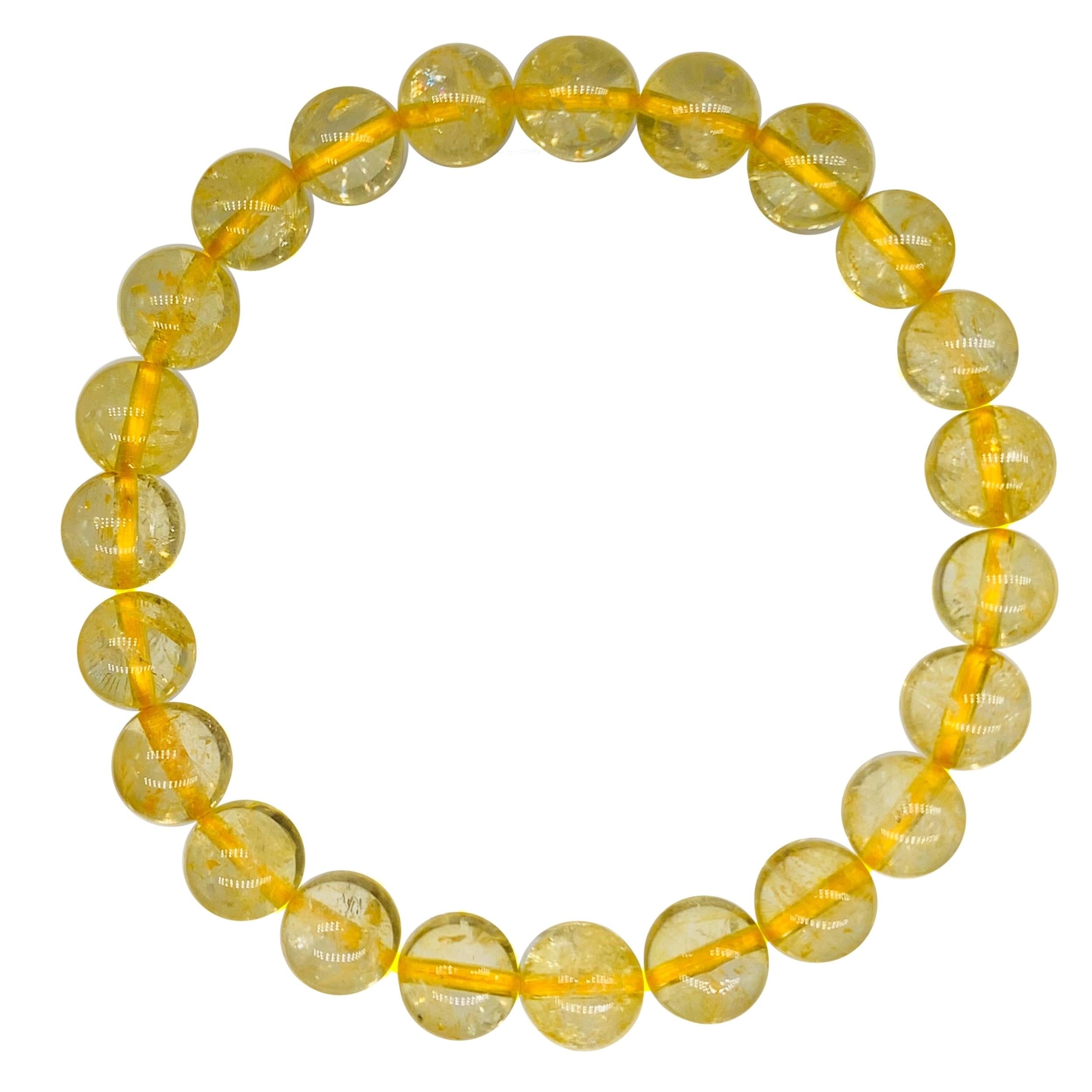 Citrine Beaded Crystal Bracelet-0