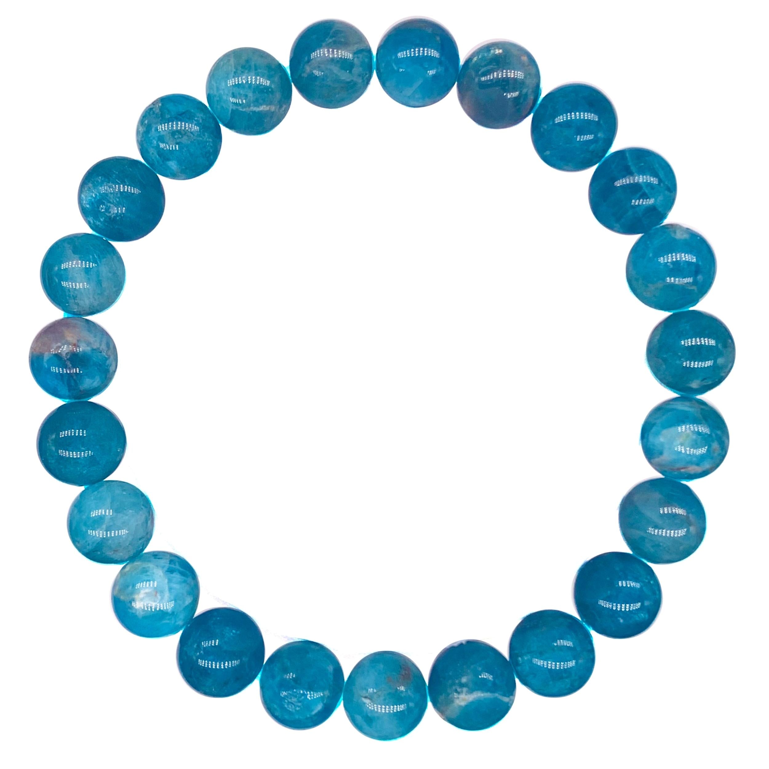 Blue Apatite Beaded Crystal Bracelet-0
