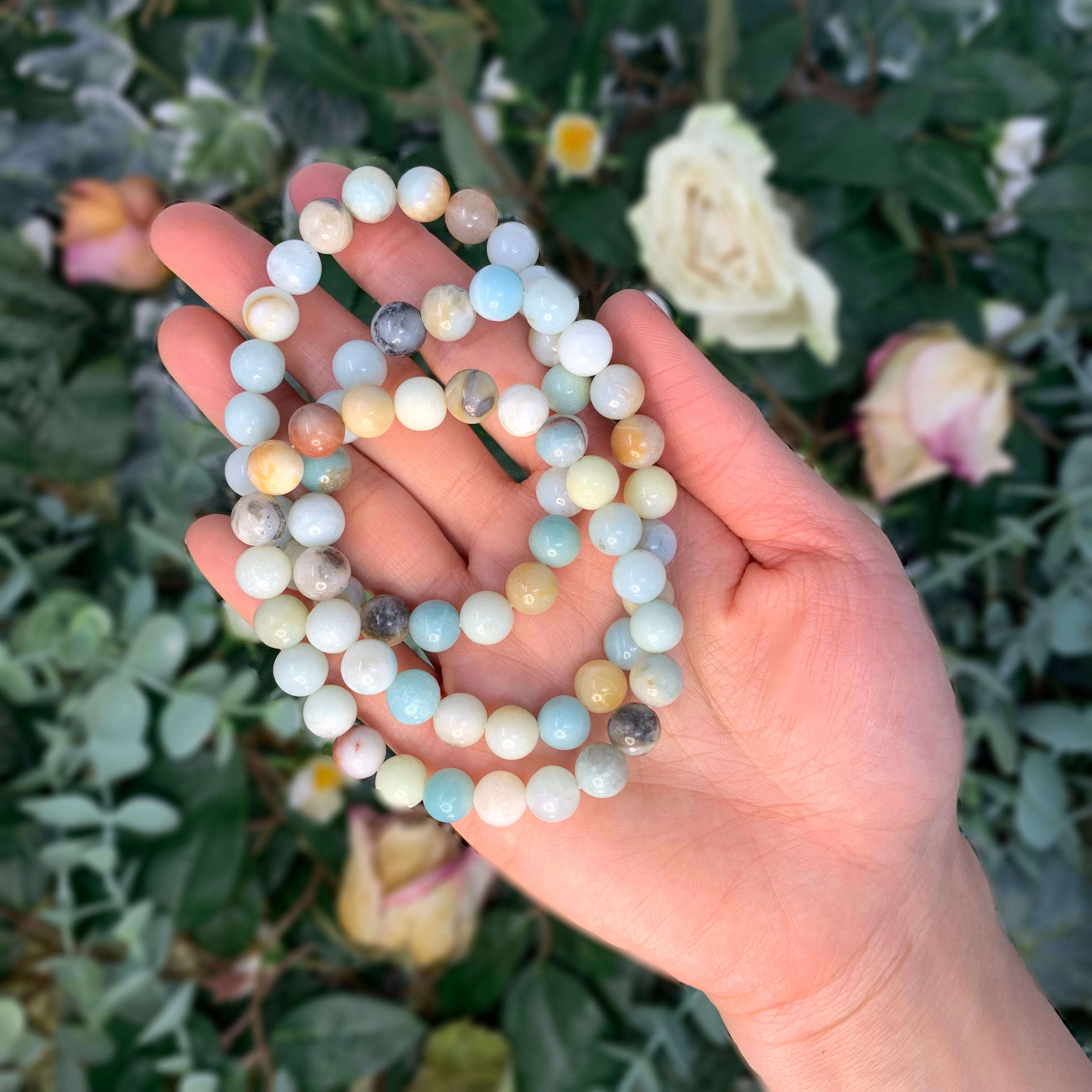 Amazonite Beaded Crystal Bracelet-3