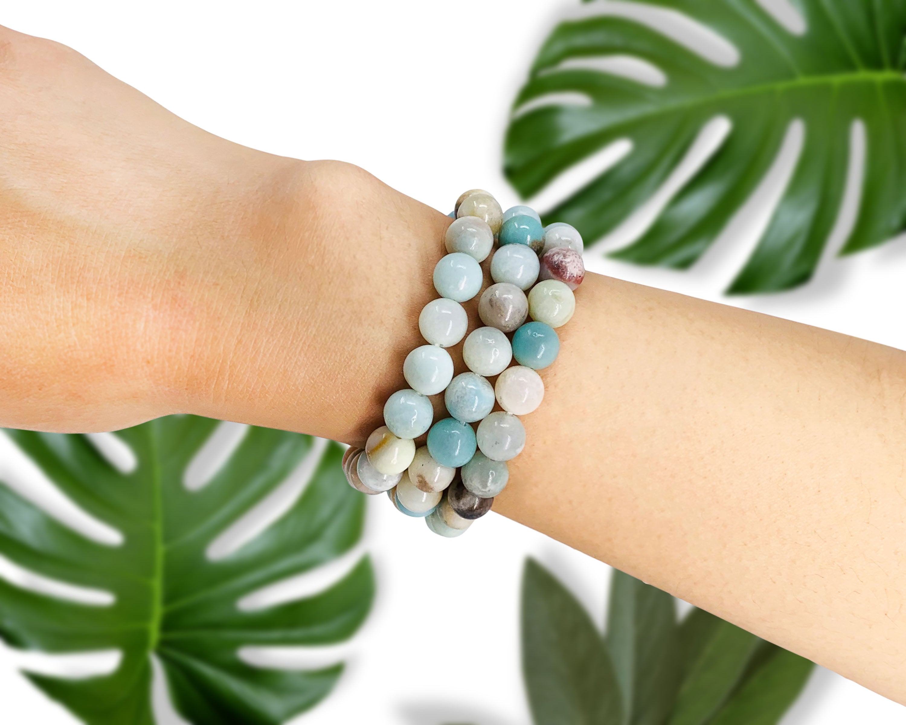 Amazonite Beaded Crystal Bracelet-1