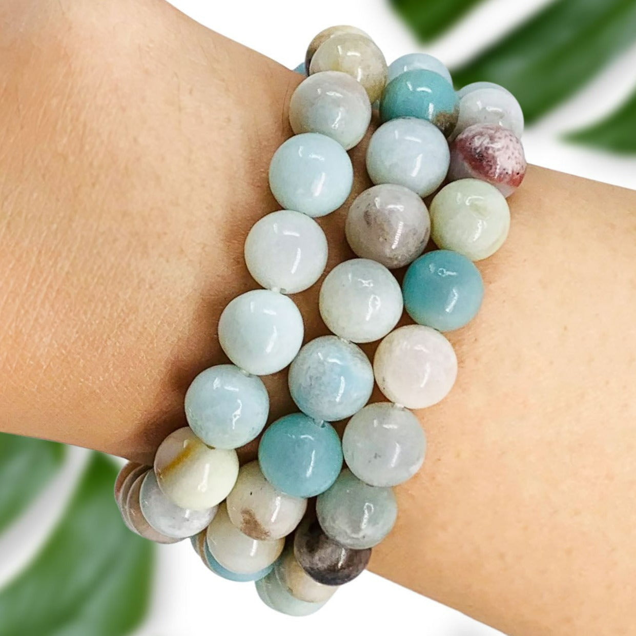 Amazonite Beaded Crystal Bracelet-0