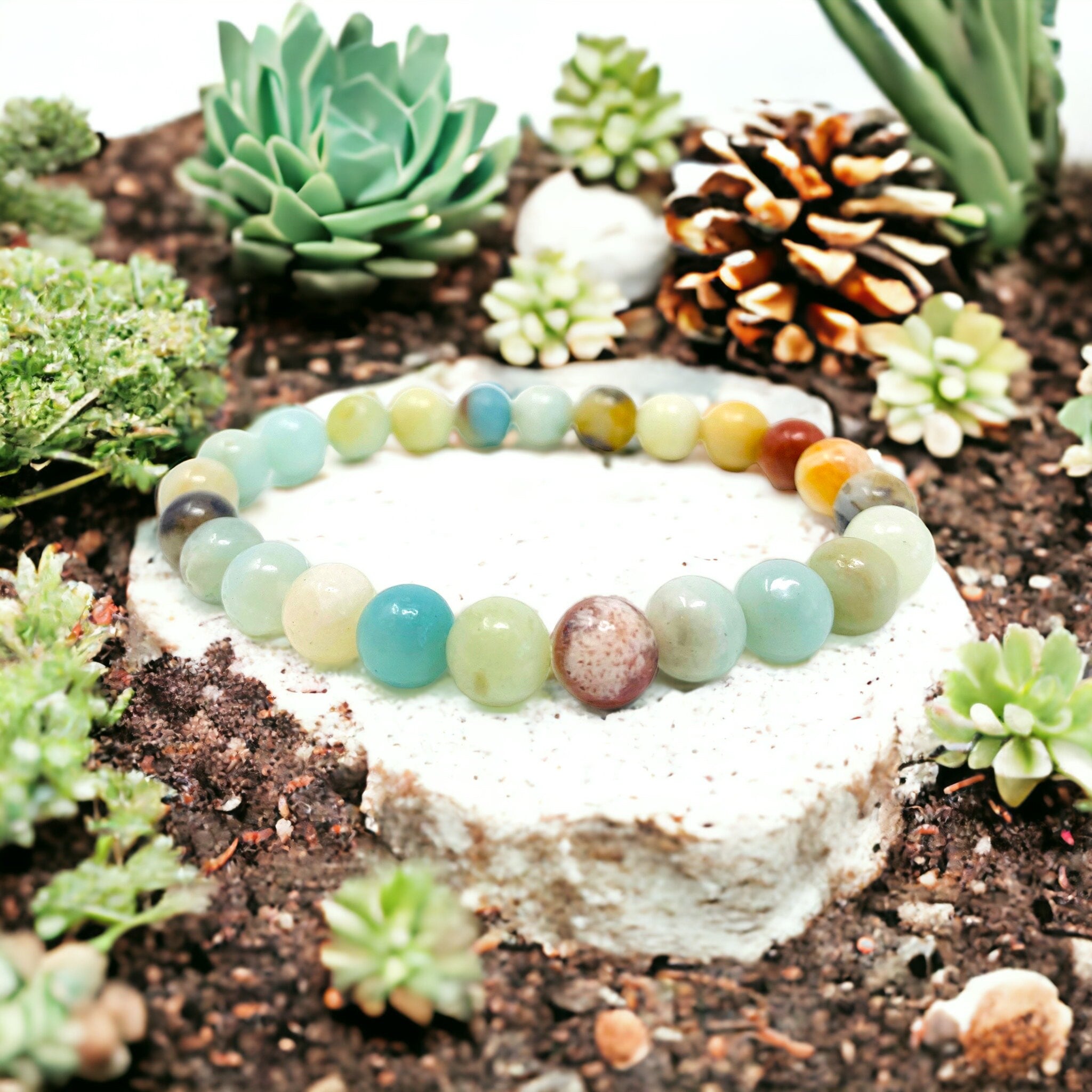 Island Blue Turquoise Howlite Amazonite Crystal Build-Your-Own Bracelet Set-3