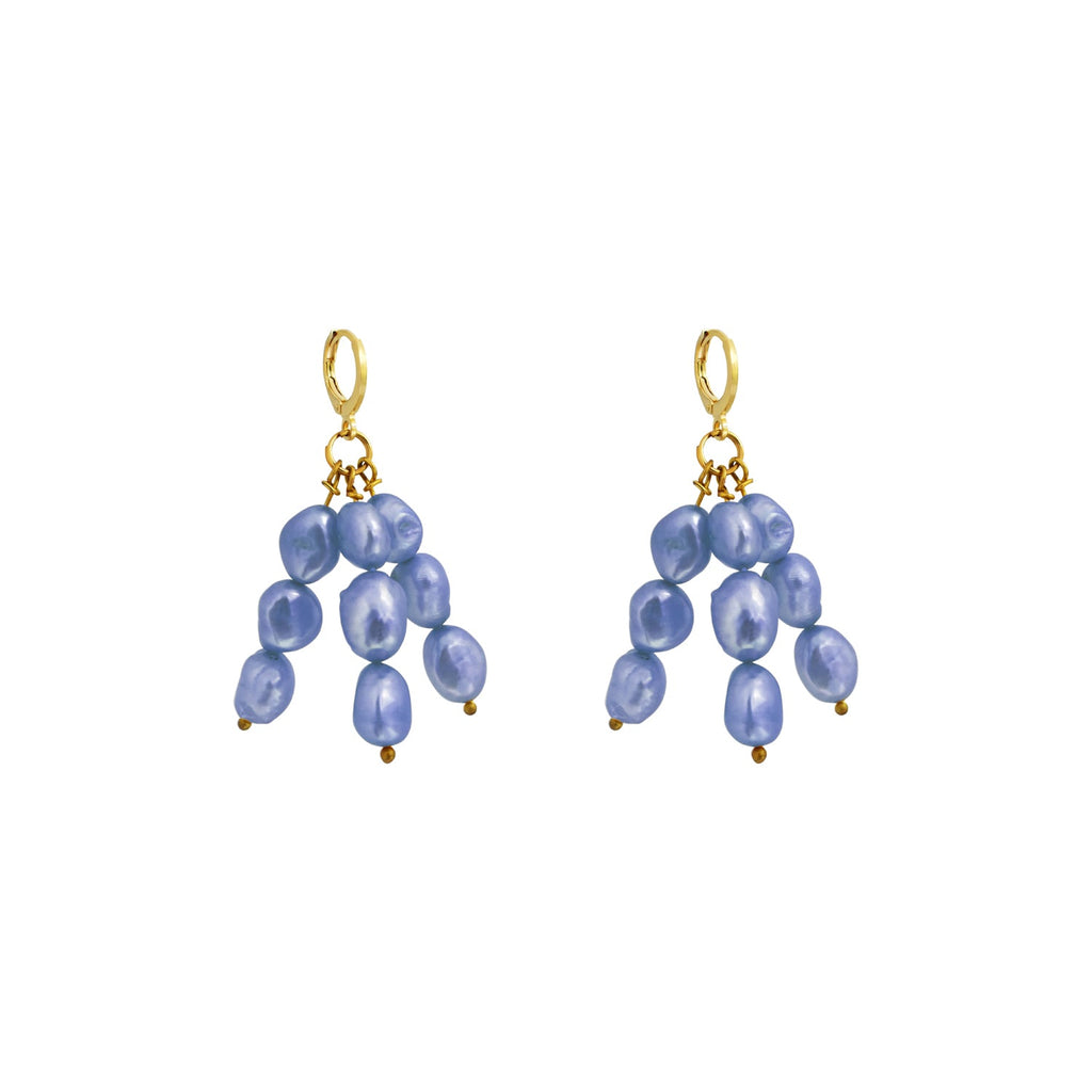 Blue freshwater pearl earrings | by Ifemi Jewels
