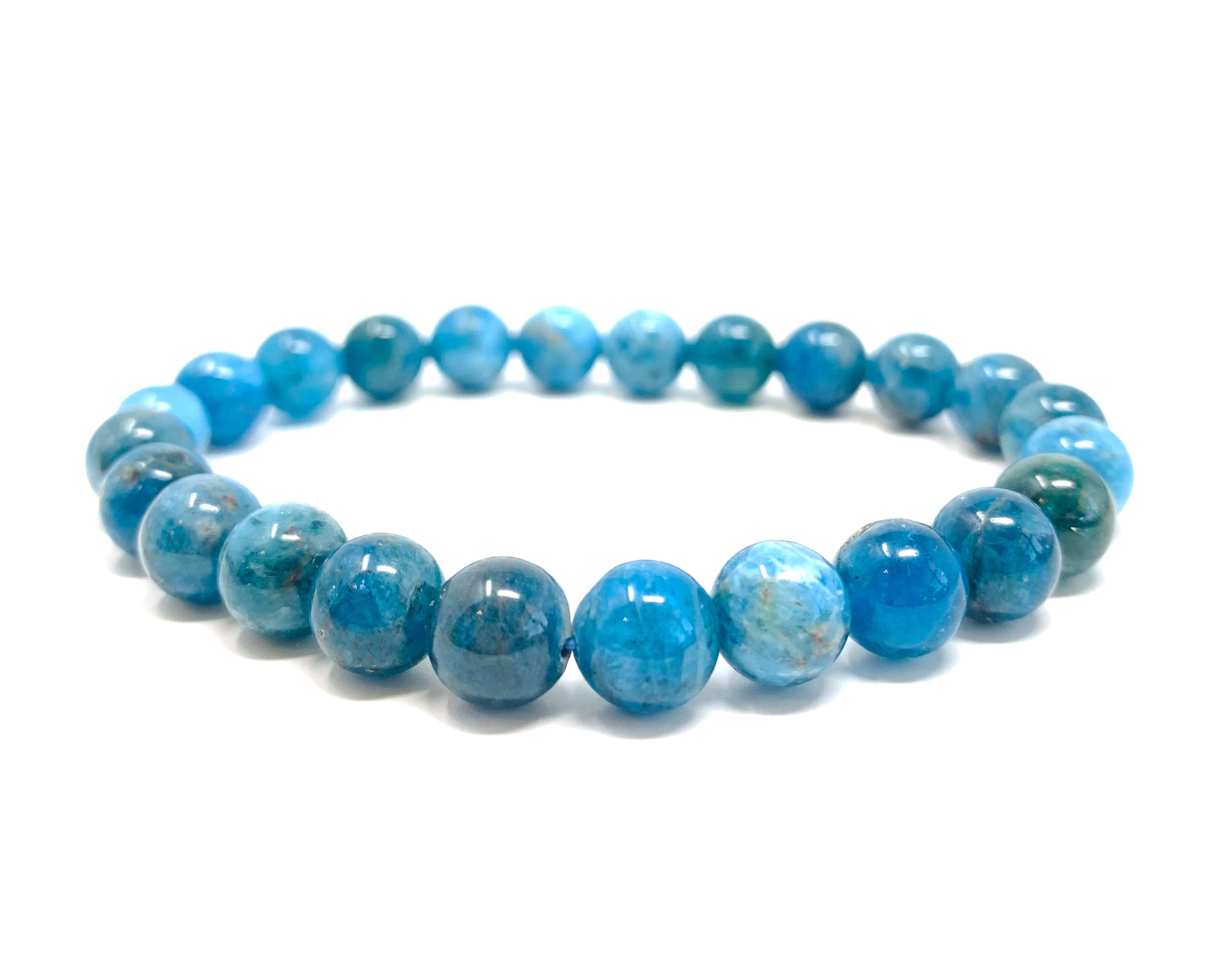Blue Apatite Beaded Crystal Bracelet-4
