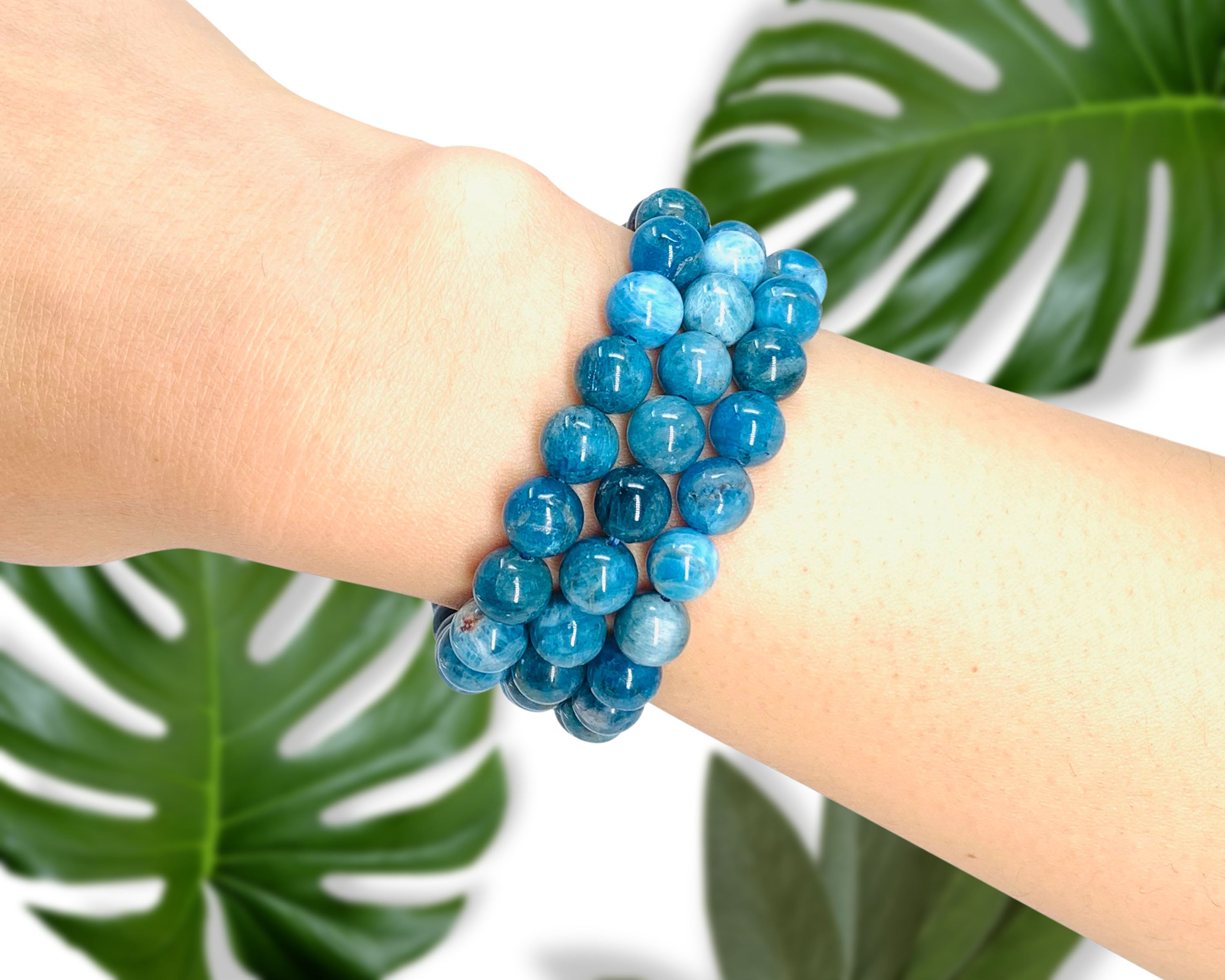 Blue Apatite Beaded Crystal Bracelet-1