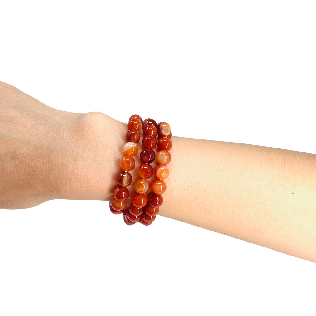 Carnelian Beaded Crystal Bracelet