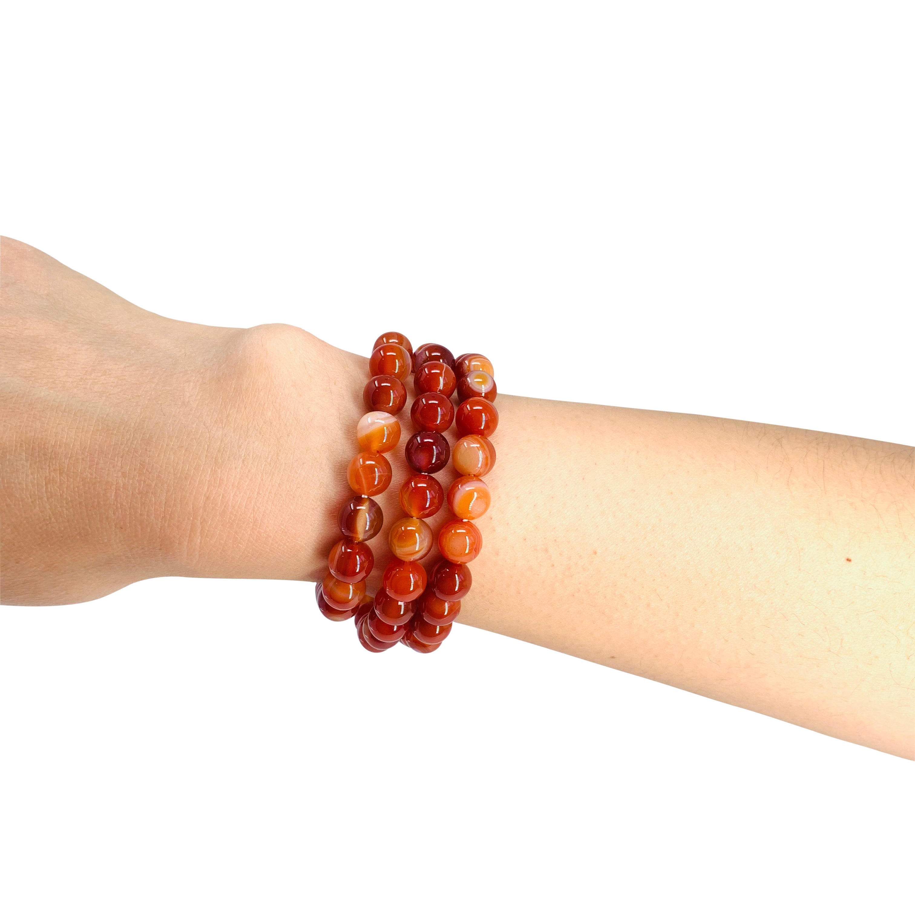 Carnelian Beaded Crystal Bracelet