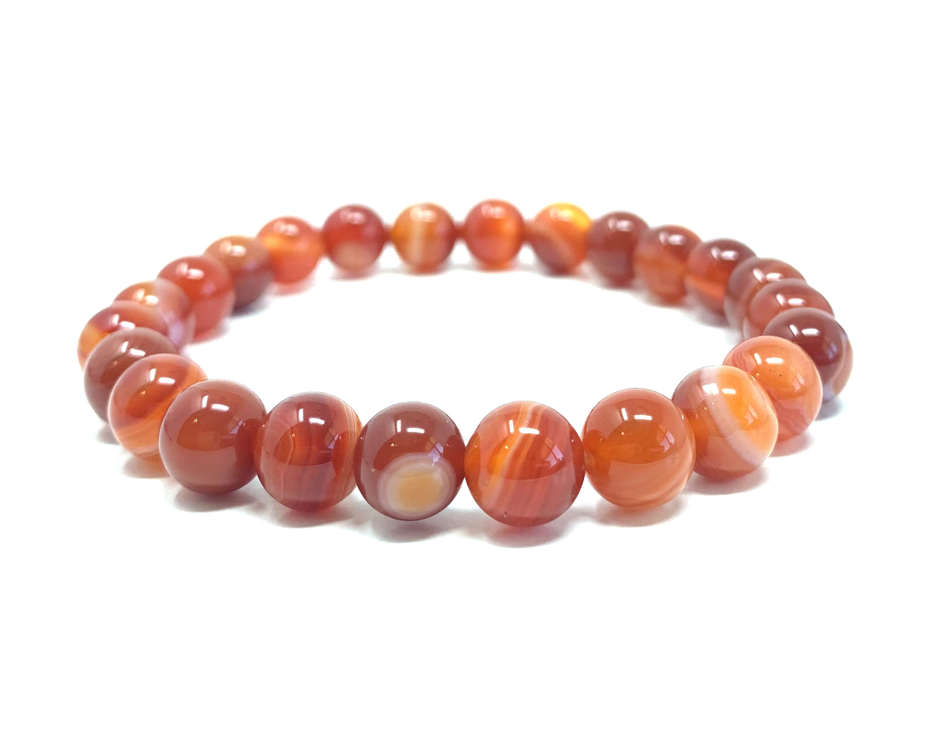 Carnelian Beaded Crystal Bracelet