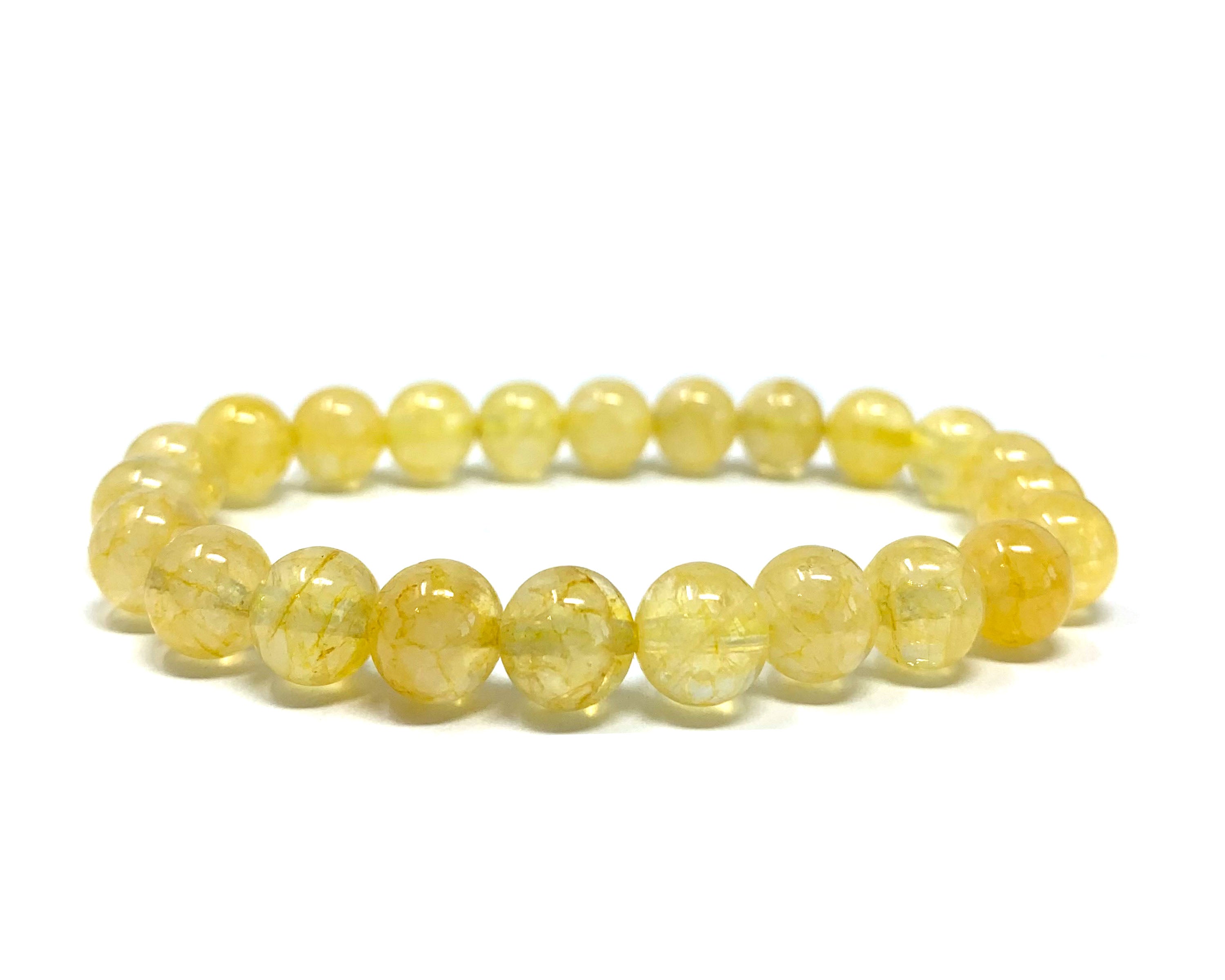 Citrine Beaded Crystal Bracelet-4