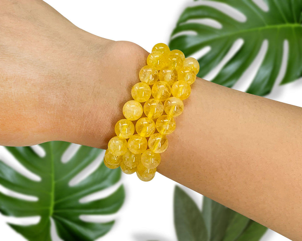 Citrine Beaded Crystal Bracelet-1
