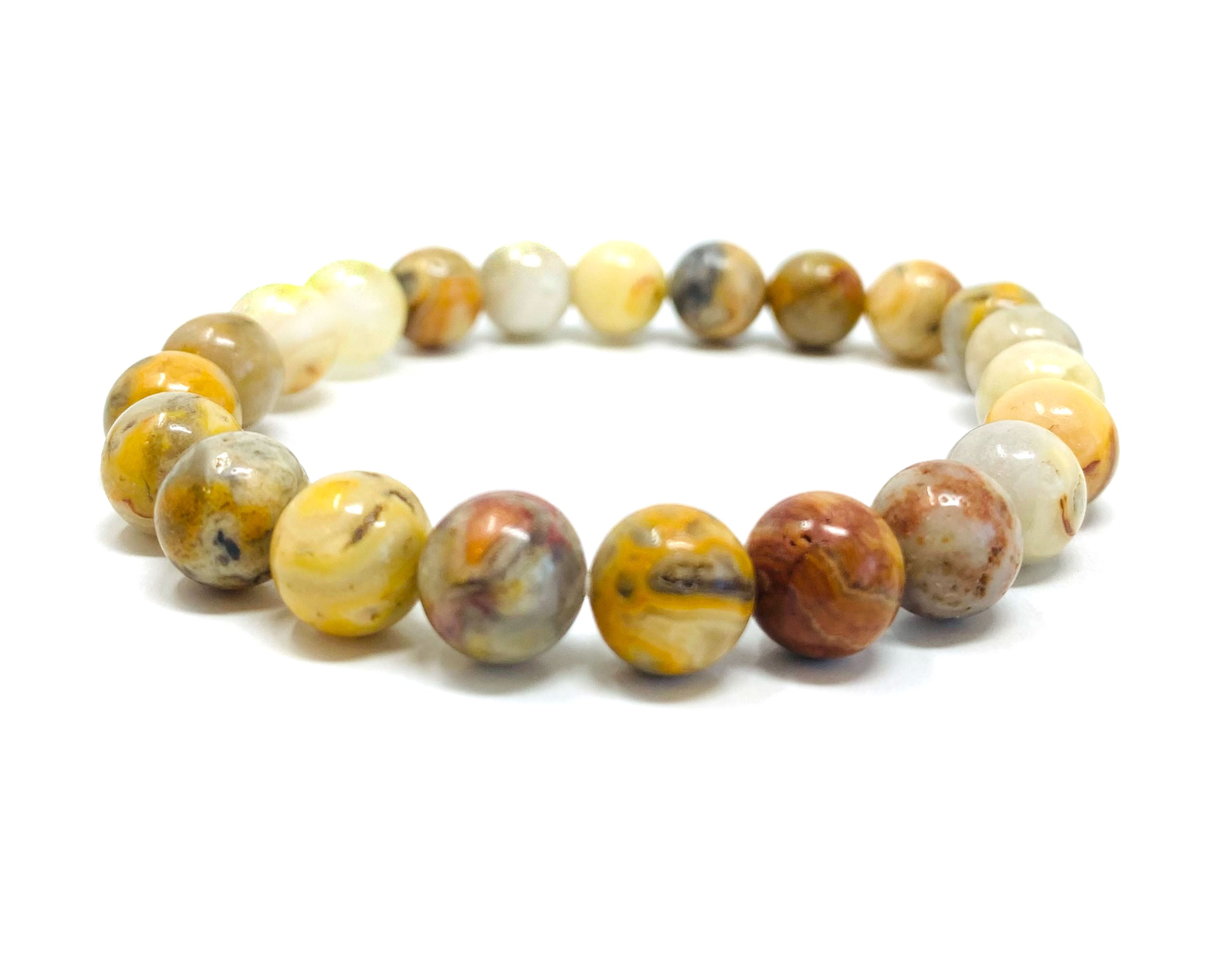 Crazy Lace Agate Beaded Crystal Bracelet-4