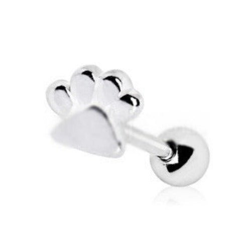 316L Stainless Steel Puppy Paw Print Cartilage Earring-0