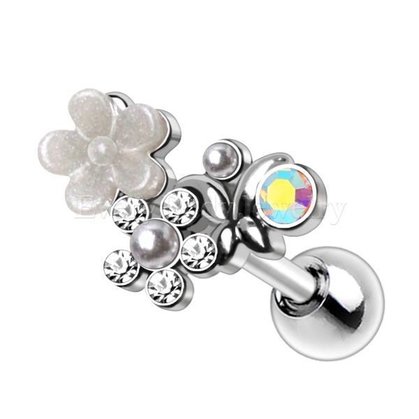 316L Stainless Steel Art of Brilliance Flower Field Cartilage Earring-0