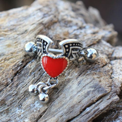 Antique Winged Heart Cartilage Cuff Earring-0