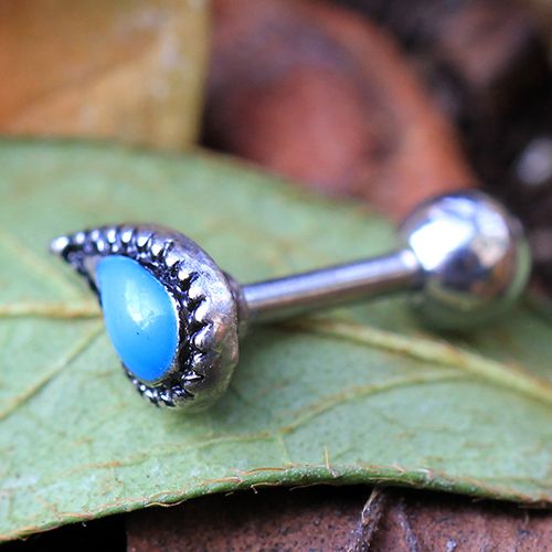 Aqua Teardrop Cartilage Earring-1