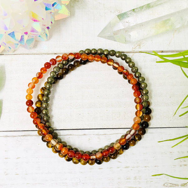 Focus Willpower Motivation Stackable Crystal Bracelet Set-3