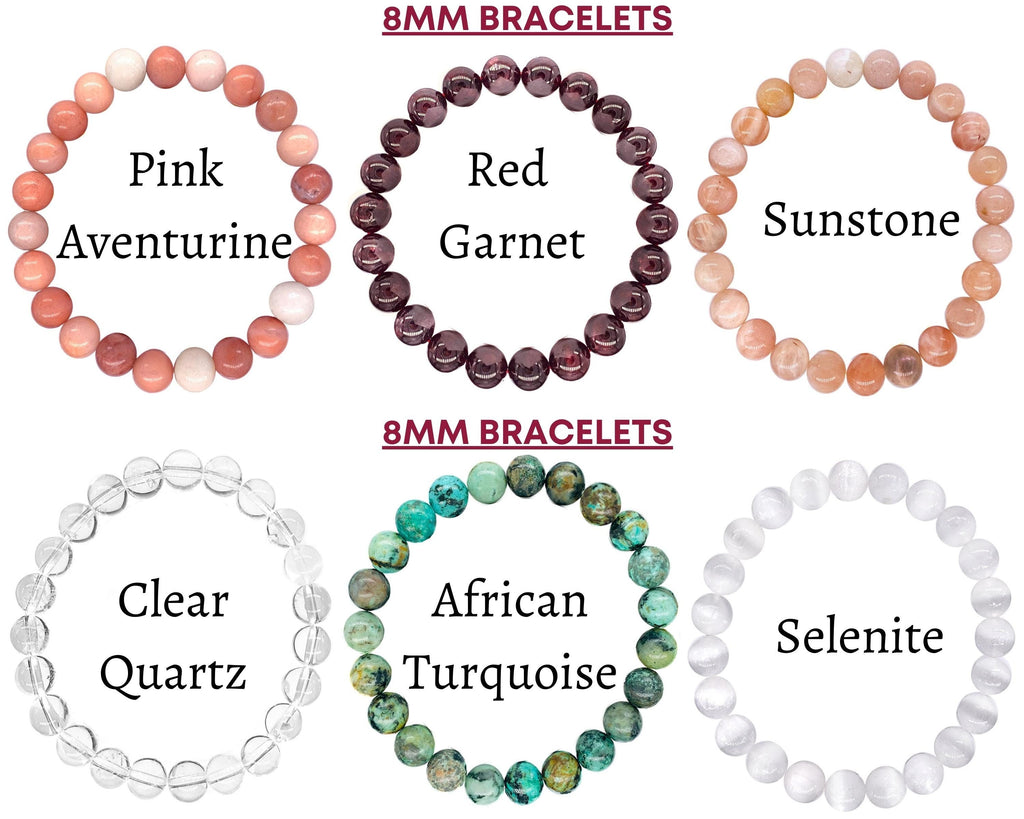 Healing Crystal Bead Bracelet for Women, Men, Stacked Bracelets-2