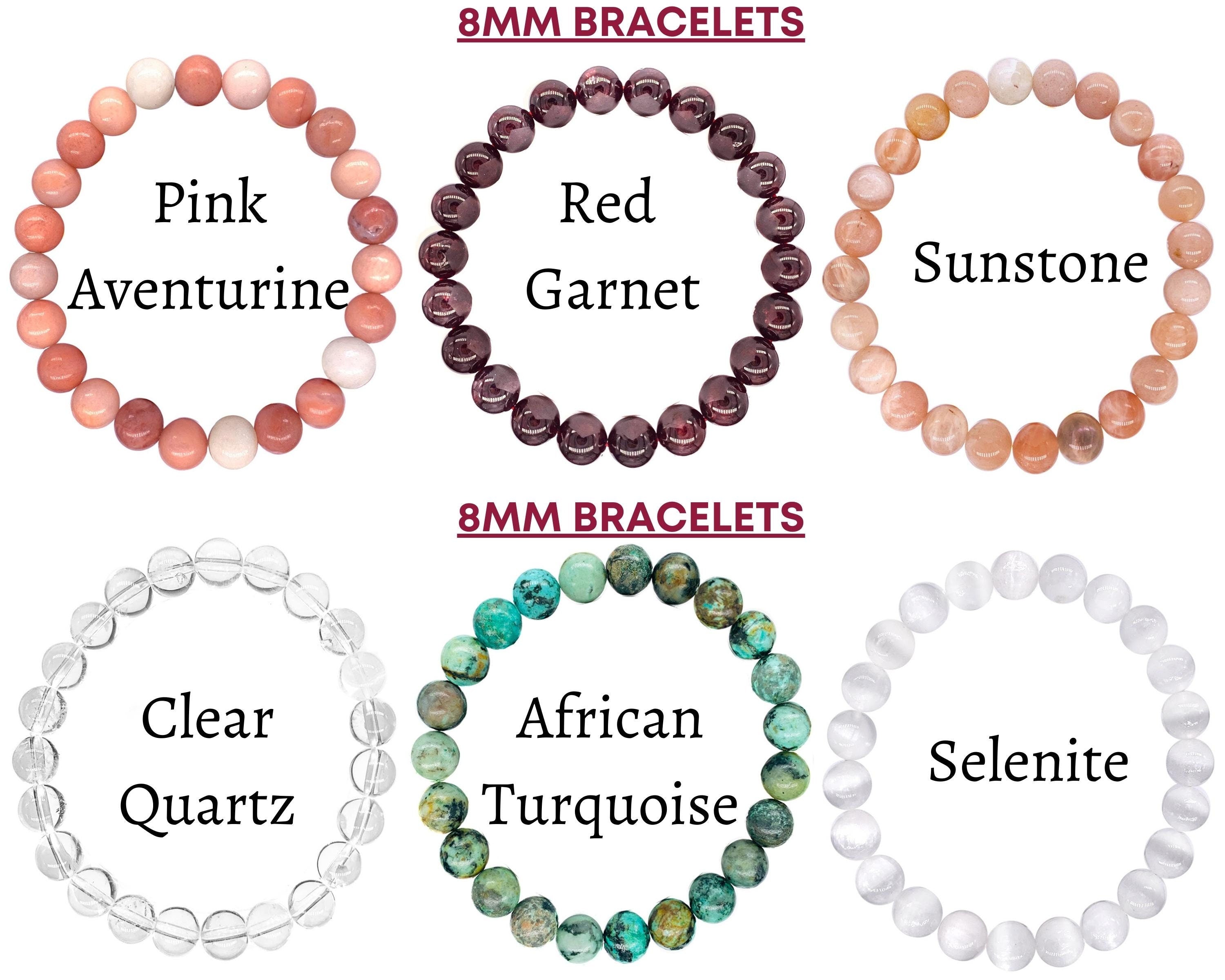 Healing Crystal Bead Bracelet for Women, Men, Stacked Bracelets-2
