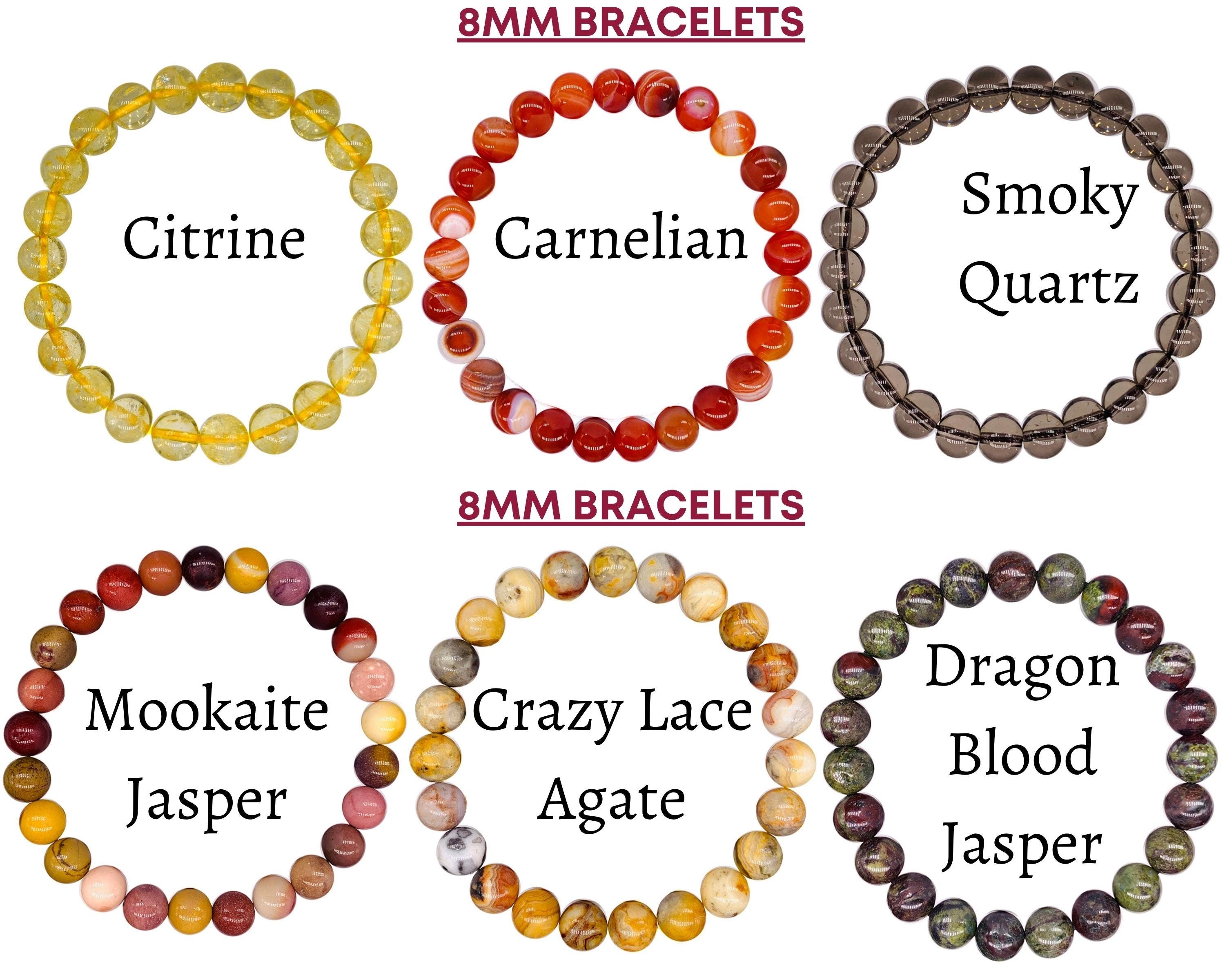 Healing Crystal Bead Bracelet for Women, Men, Stacked Bracelets-3