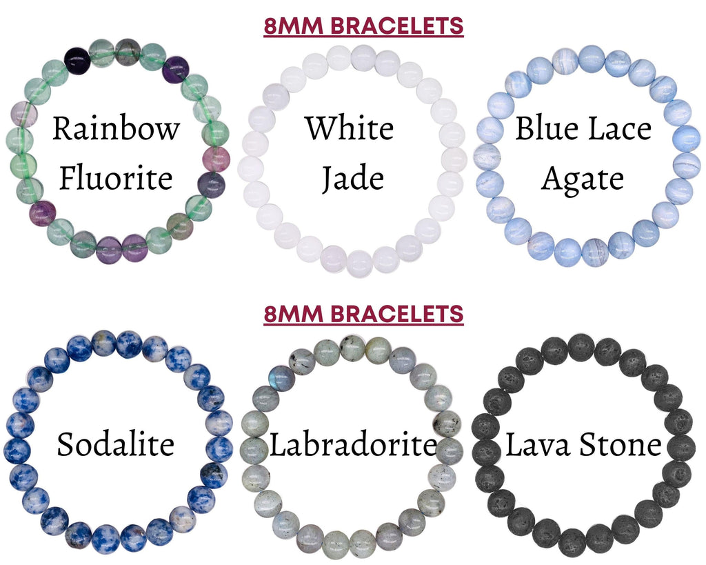 Healing Crystal Bead Bracelet for Women, Men, Stacked Bracelets-10