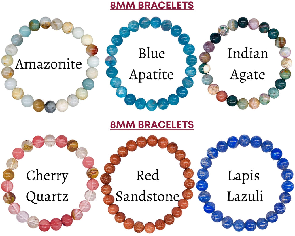 Healing Crystal Bead Bracelet for Women, Men, Stacked Bracelets-4