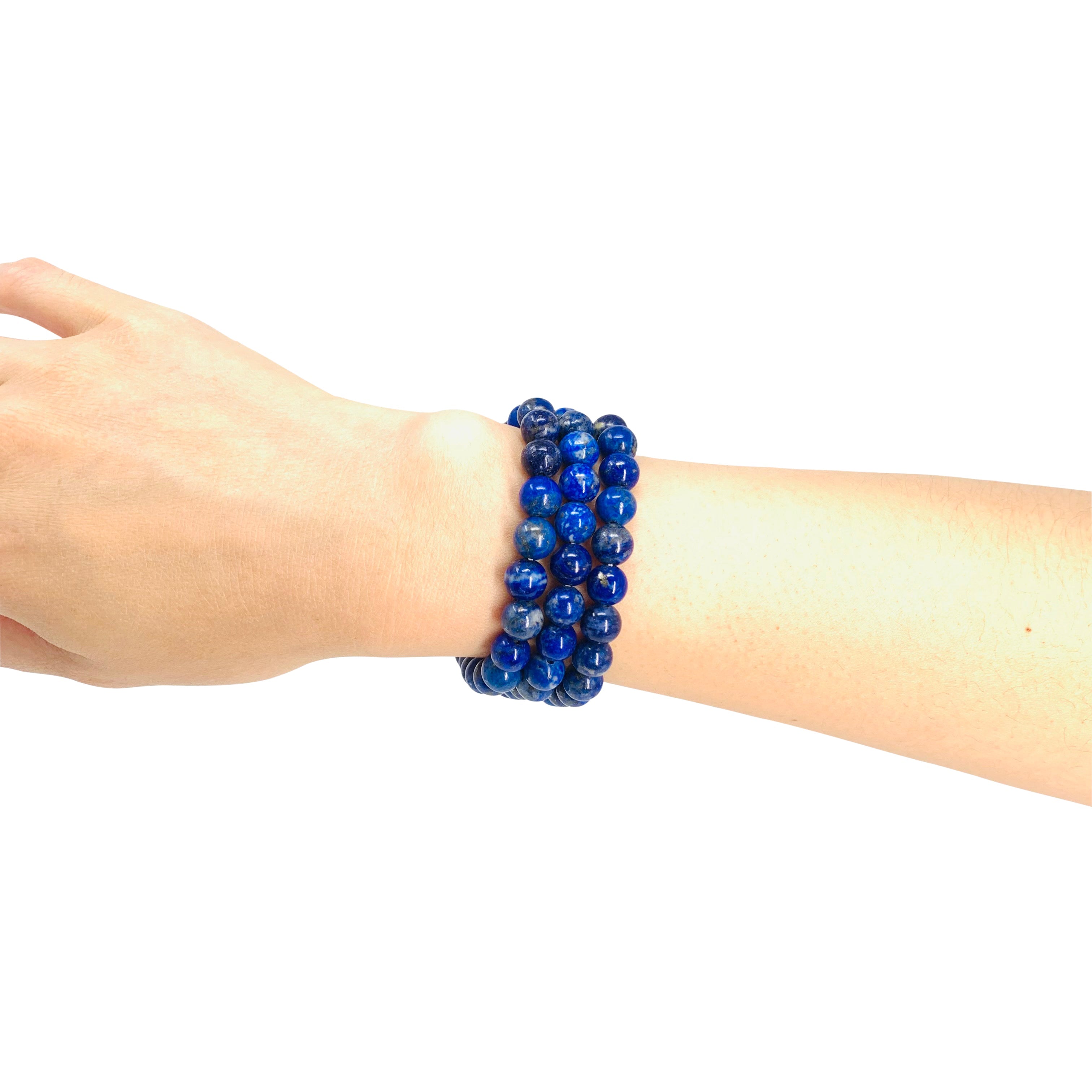 Lapis Lazuli Beaded Crystal Bracelet-2