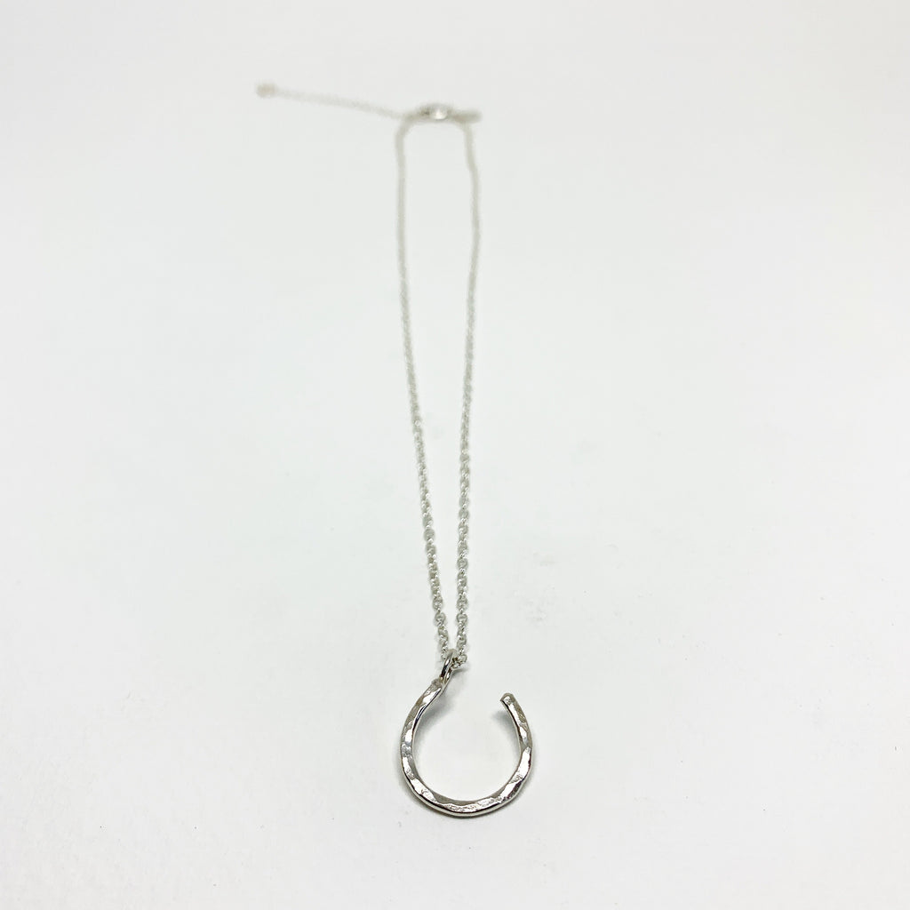 Hanging Lucky Horseshoe Charm Necklace-1