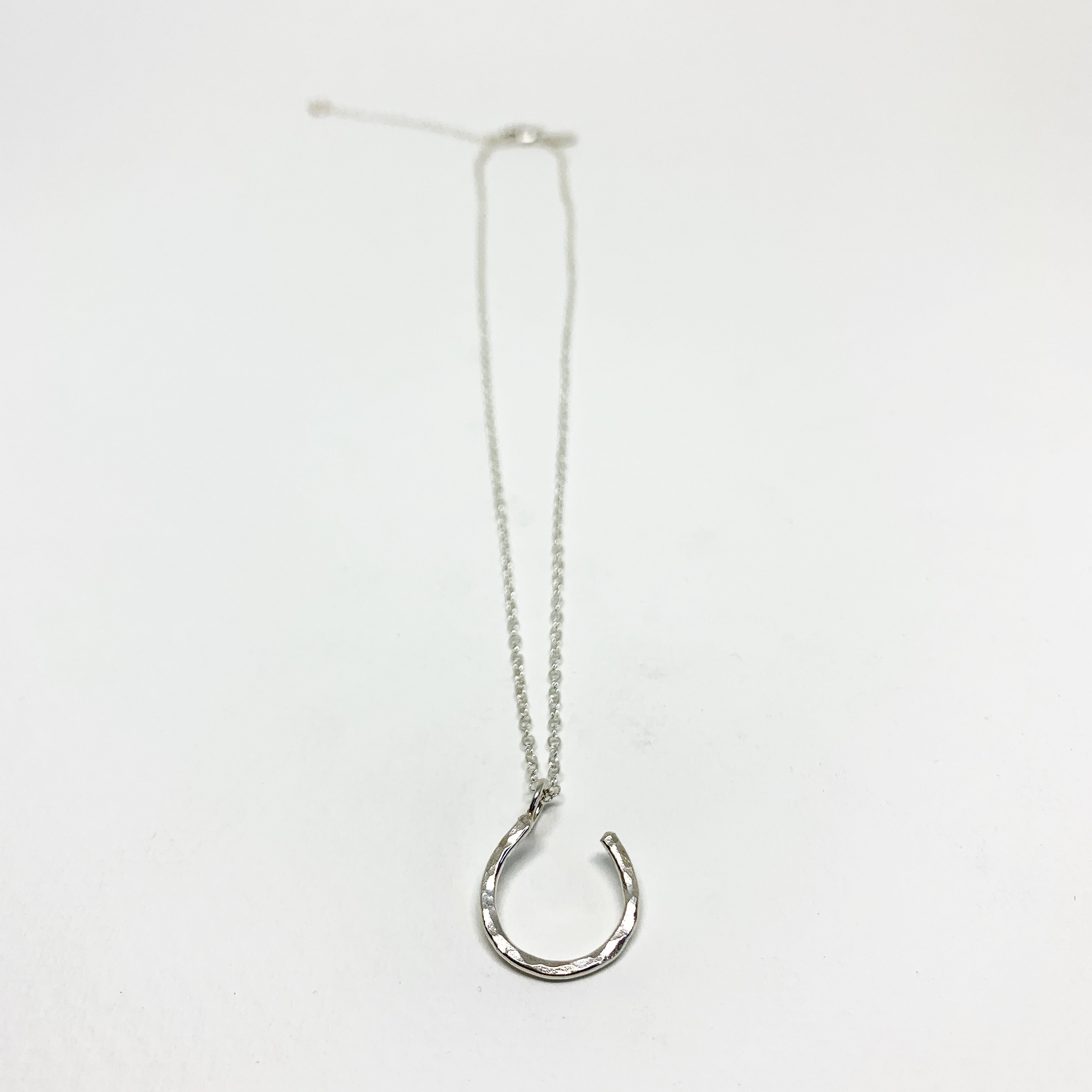 Hanging Lucky Horseshoe Charm Necklace-1