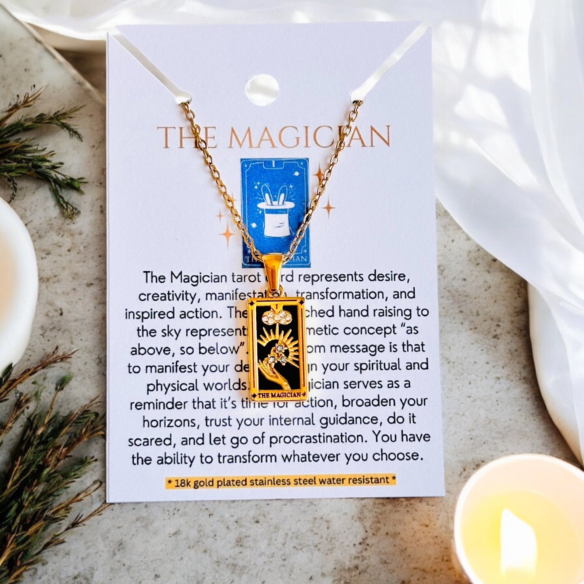 Tarot Card Necklaces - 18K Gold Plated, Waterproof-3