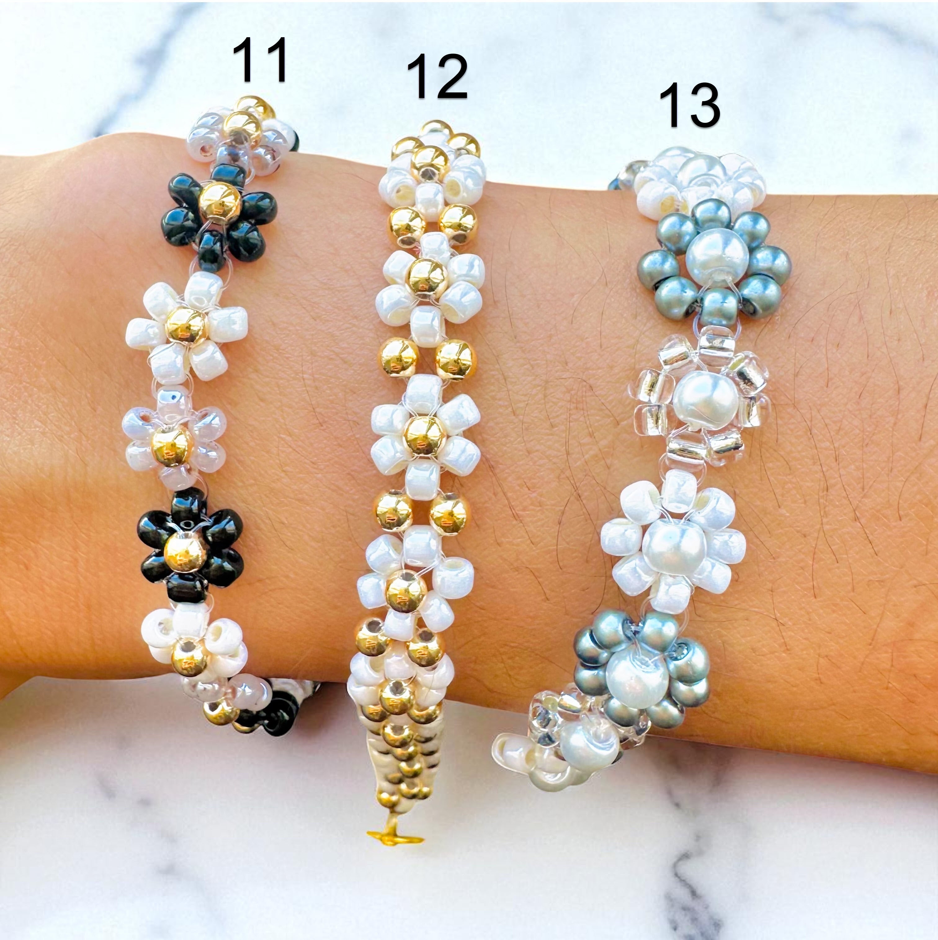 Japanese Miyuki Beaded Flower Bracelet-3