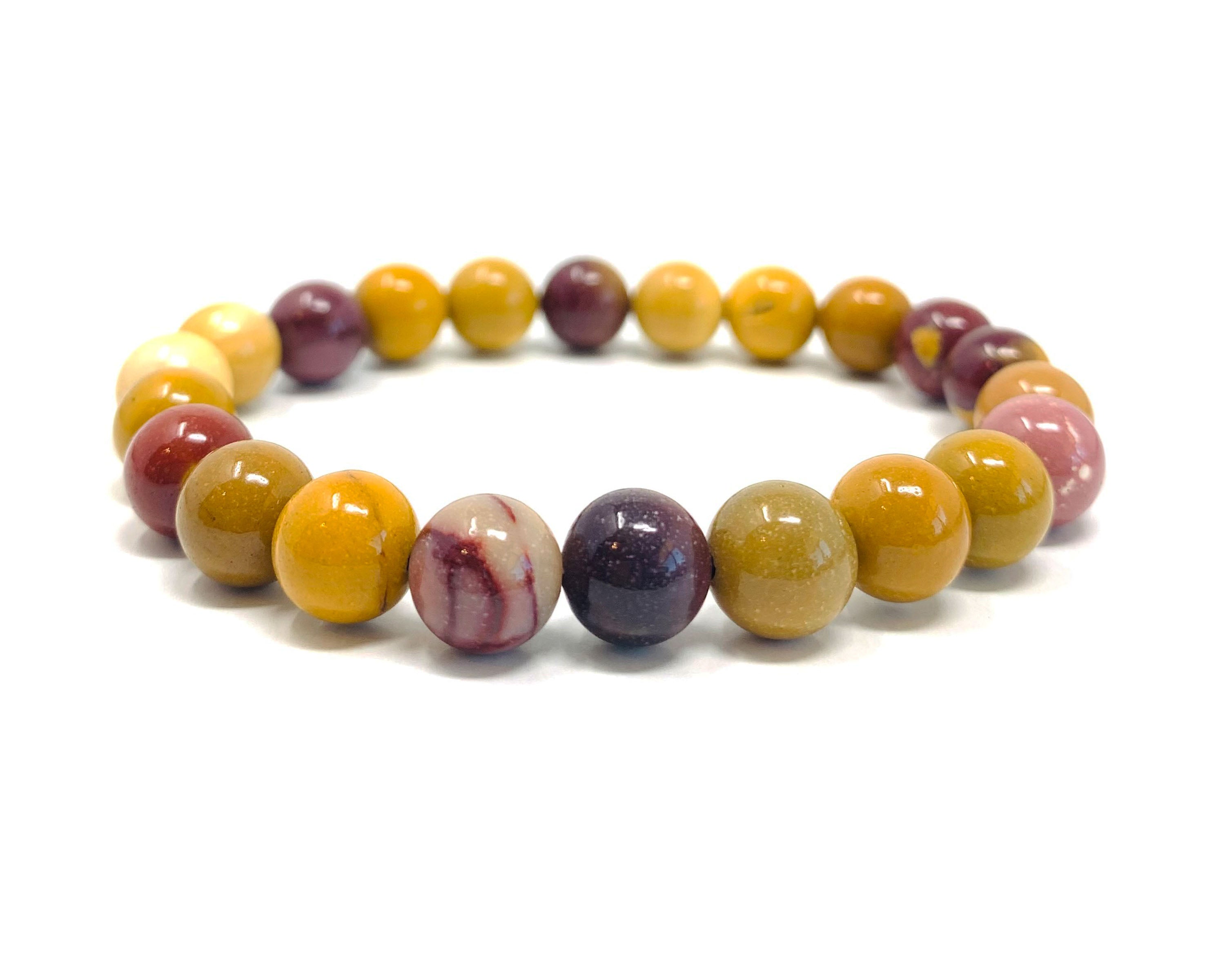 Mookaite Jasper Beaded Crystal Bracelet-3
