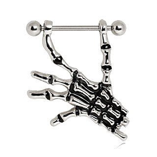 Nipple Ring with Skeleton Hand-0