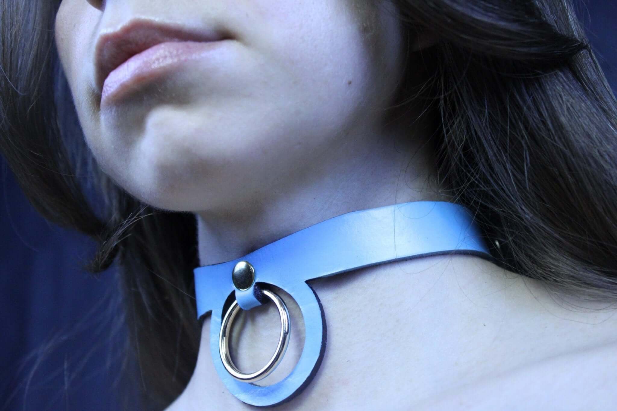 Pastel Blue BDSM Collar BDSM Submissive Jewelry  Petplay Accessory