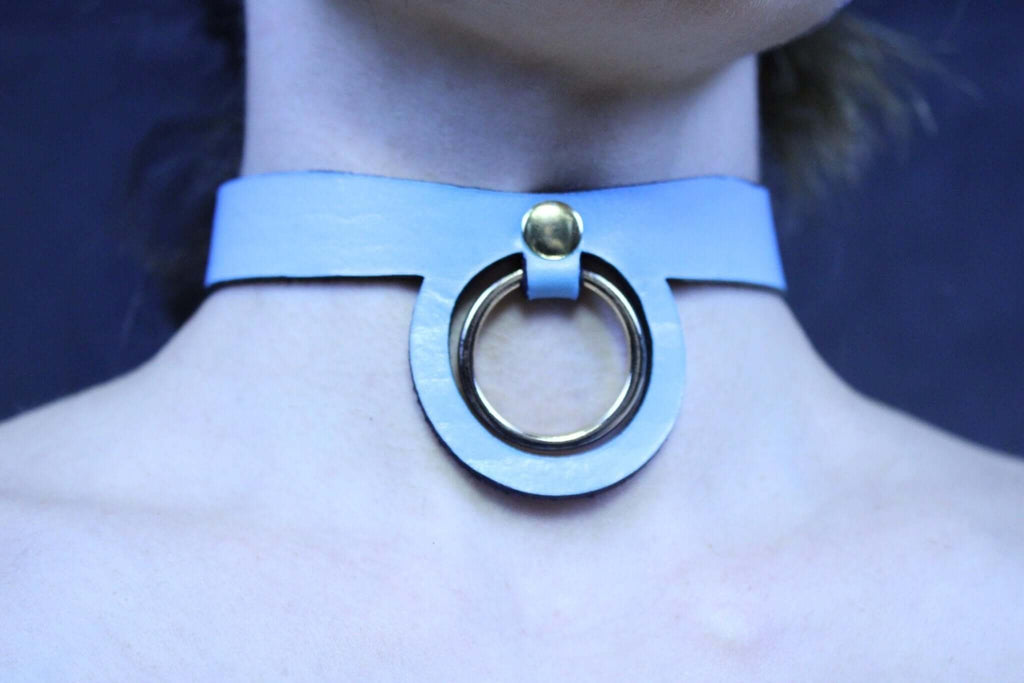 Pastel Blue BDSM Collar BDSM Submissive Jewelry  Petplay Accessory