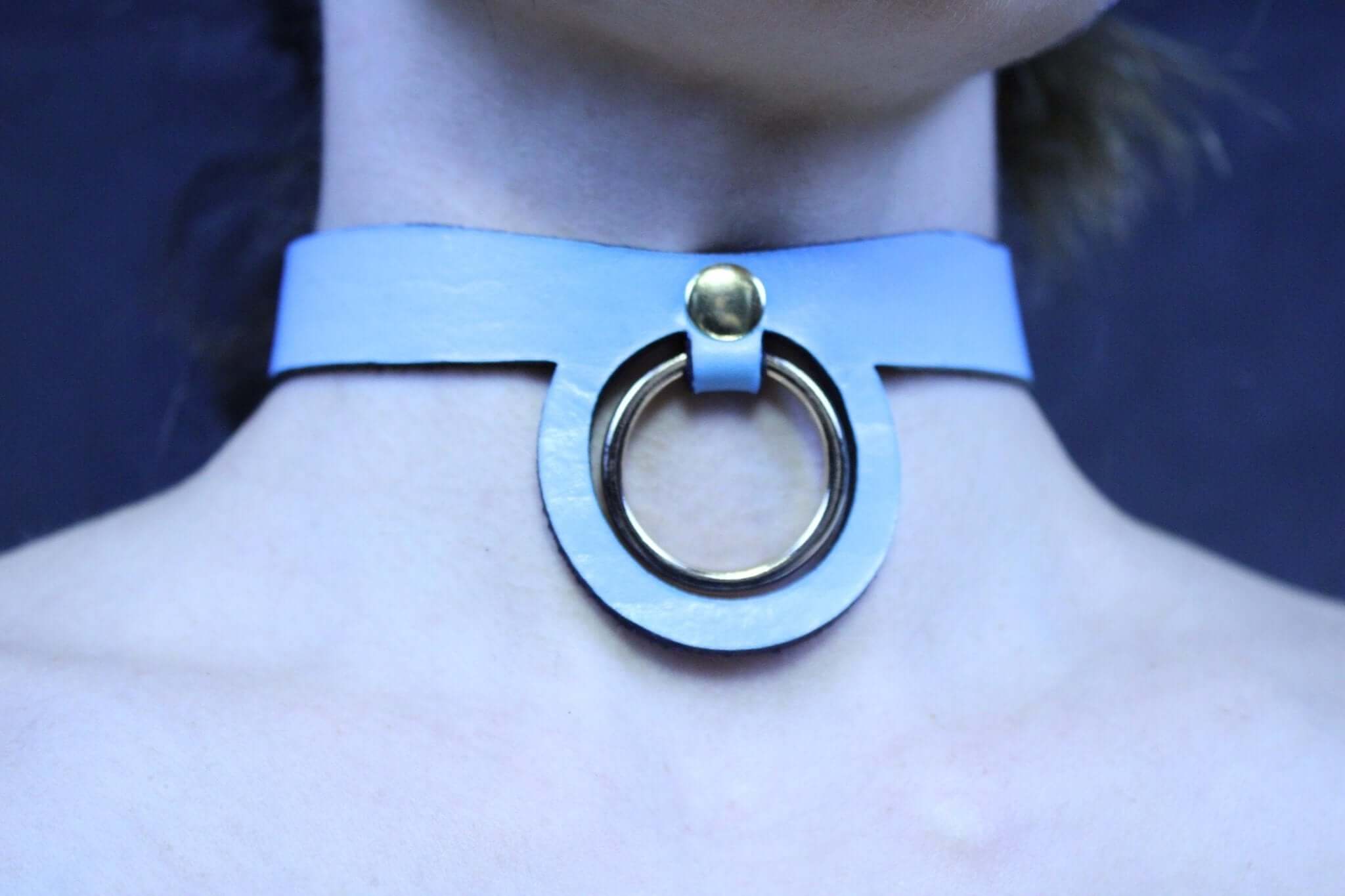 Pastel Blue BDSM Collar BDSM Submissive Jewelry  Petplay Accessory